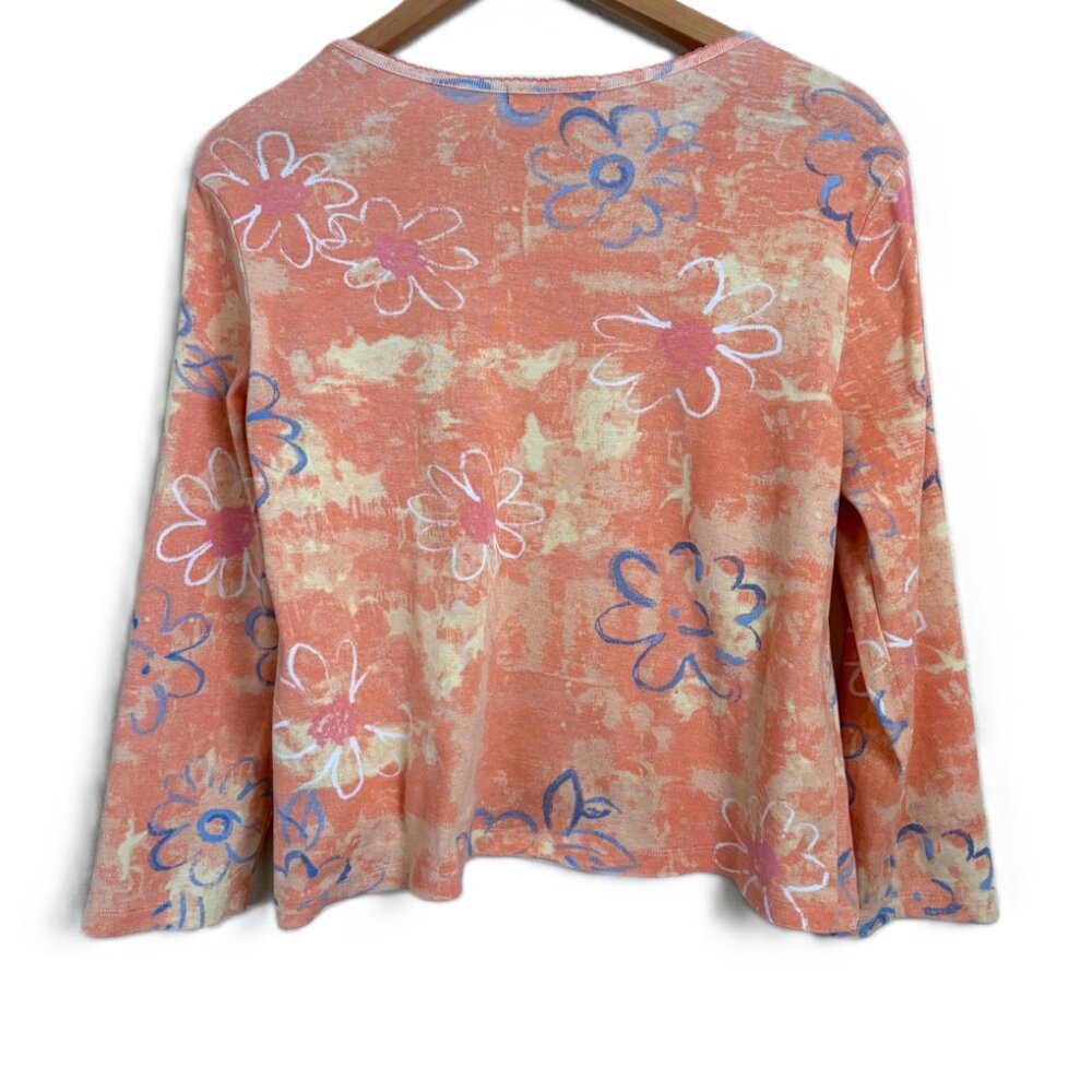 Sigrid Olsen Vintage Daisy Top 100% Cotton Size PL - Picture 2 of 9